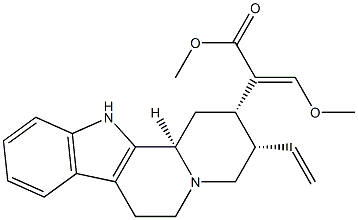 (3β,16E,20β)-16,17,18,19-Tetradehydro-17-methoxycorynan-16-carboxylic acid methyl ester structure