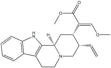 (3β,16E,20β)-16,17,18,19-Tetradehydro-17-methoxycorynan-16-carboxylic acid methyl ester结构式