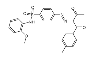 N-(2-methoxy-phenyl)-4-{[1-(4-methyl-benzoyl)-2-oxo-propylidene]-hydrazino}-benzenesulfonamide Structure
