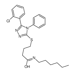 4-[[5-(2-chlorophenyl)-4-phenyl-1,2,4-triazol-3-yl]sulfanyl]-N-hexylbutanamide Structure