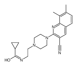 Cyclopropanecarboxamide, N-[2-[4-(3-cyano-7,8-dimethyl-2-quinolinyl)-1-piperazinyl]ethyl]- (9CI)结构式