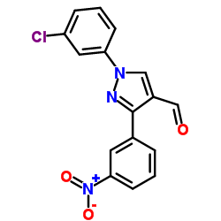 1-(3-Chlorophenyl)-3-(3-nitrophenyl)-1H-pyrazole-4-carbaldehyde Structure