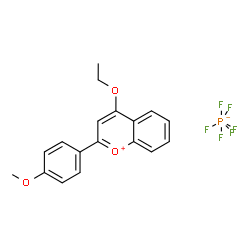 4-ethoxy-2-(4-methoxyphenyl)-1-benzopyrylium hexafluorophosphate(1-)结构式