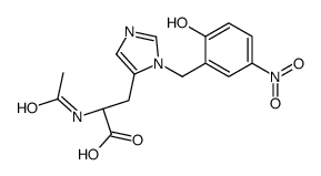 (2S)-2-acetamido-3-[3-[(2-hydroxy-5-nitrophenyl)methyl]imidazol-4-yl]propanoic acid Structure