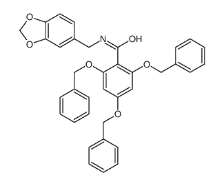 N-(1,3-benzodioxol-5-ylmethyl)-2,4,6-tris(phenylmethoxy)benzamide Structure