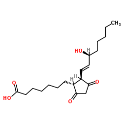 9,11-dioxo-15s-hydroxy-prost-13e-en-1-oic acid structure