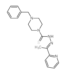4-benzyl-N-(1-pyridin-2-ylethylideneamino)piperazine-1-carbothioamide structure
