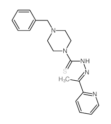 4-benzyl-N-(1-pyridin-2-ylethylideneamino)piperazine-1-carbothioamide结构式