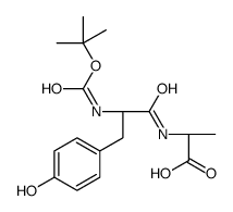 (2R)-2-[[(2S)-3-(4-hydroxyphenyl)-2-[(2-methylpropan-2-yl)oxycarbonylamino]propanoyl]amino]propanoic acid Structure