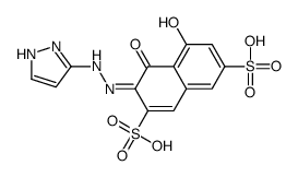 5-hydroxy-4-oxo-3-(1H-pyrazol-5-ylhydrazinylidene)naphthalene-2,7-disulfonic acid Structure