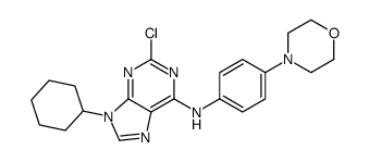 2-Chloro-9-cyclohexyl-N-[4-(4-Morpholinyl)phenyl]-9H-purin-6-amine Structure