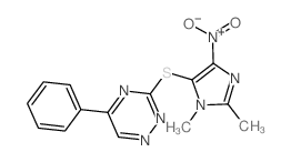 1,2,4-Triazine,3-[(1,2-dimethyl-4-nitro-1H-imidazol-5-yl)thio]-5-phenyl- Structure