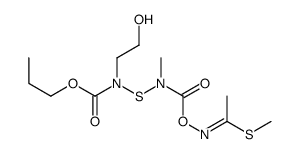 methyl (1E)-N-[[2-hydroxyethyl(propoxycarbonyl)amino]sulfanyl-methylcarbamoyl]oxyethanimidothioate结构式