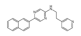 5-naphthalen-2-yl-N-(2-pyridin-3-ylethyl)pyrazin-2-amine结构式