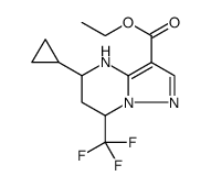 Pyrazolo[1,5-a]pyrimidine-3-carboxylic acid, 5-cyclopropyl-4,5,6,7-tetrahydro-7-(trifluoromethyl)-, ethyl ester结构式