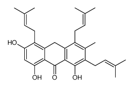 1,3,8-trihydroxy-4,5,7-tris(3,3-dimethylallyl)-6-methylanthrone Structure