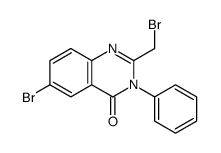 6-bromo-2-(bromomethyl)-3-phenylquinazolin-4-one结构式