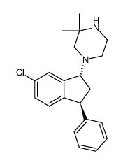 trans-1-((1R,3S)-6-chloro-3-phenylindan-1-yl)-3,3-dimethylpiperazine Structure