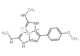 Zinc, [[2,2-[1-(4-methoxyphenyl)-1, 2-ethanediylidene]bis[N-methylhydrazinecarbothioamidato]](2-)-N2, N2,S,S]-, (T-4)-结构式