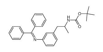 {2-[3-(benzhydrylidene-amino)-phenyl]-1-methyl-ethyl}-carbamic acid tert-butyl ester结构式