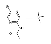 N-(5-bromo-3-((trimethylsilyl)ethynyl)pyrazin-2-yl)acetamide Structure