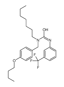 1-[(4-butoxyphenyl)methyl]-1-heptyl-3-[3-(trifluoromethyl)phenyl]urea Structure