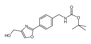 [4-(4-羟基甲基-噁唑-2-基)-苄基]-氨基甲酸叔丁酯结构式