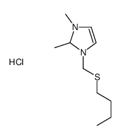 1-(butylsulfanylmethyl)-2,3-dimethyl-1,2-dihydroimidazol-1-ium,chloride Structure