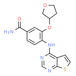 3-(tetrahydrofuran-3-yloxy)-4-(thieno[2,3-d]pyrimidin-4-ylamino)-benzamide结构式
