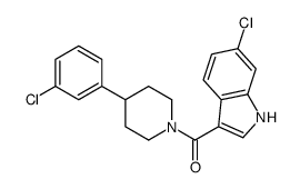 (6-chloro-1H-indol-3-yl)-[4-(3-chlorophenyl)piperidin-1-yl]methanone结构式