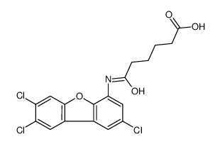 6-oxo-6-[(2,7,8-trichlorodibenzofuran-4-yl)amino]hexanoic acid Structure