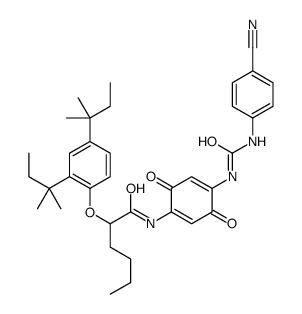 2-[2,4-bis(1,1-dimethylpropyl)phenoxy]-N-[4-[[[(4-cyanophenyl)amino]carbonyl]amino]-3,6-dioxocyclohexa-1,4-dien-1-yl]hexanamide picture