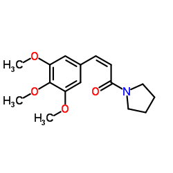 (2Z)-1-(1-吡咯烷基)-3-(3,4,5-三甲氧基苯基)-2-丙烯-1-酮结构式