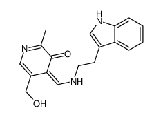 (4E)-5-(hydroxymethyl)-4-[[2-(1H-indol-3-yl)ethylamino]methylidene]-2-methylpyridin-3-one结构式