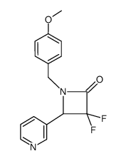 1-(4-methoxybenzyl)-3,3-difluoro-4-(pyridin-3-yl)azetidin-2-one Structure