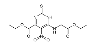 N-(6-ethoxycarbonyl-5-nitro-2-thioxo-2,3-dihydro-pyrimidin-4-yl)-glycine ethyl ester Structure