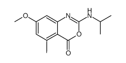 2-Isopropylamino-7-methoxy-5-methyl-4H-3,1-benzoxazin-4-one结构式