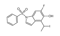 6-fluoro-4-(1-iodoethyl)-1-(phenylsulfonyl)-1H-indol-5-ol Structure