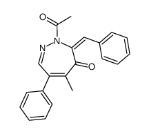 2-acetyl-3-benzylidene-5-methyl-6-phenyl-2,3-dihydro-[1,2]diazepin-4-one Structure