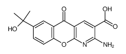 2-amino-7-(1-hydroxy-1-methylethyl)-5-oxo-5H-<1>benzopyrano<2,3-b>pyridine-3-carboxylic acid Structure