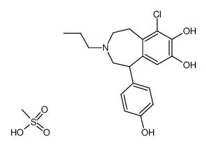 6-chloro-2,3,4,5-tetrahydro-1-(4-hydroxyphenyl)-1H-3-n-propyl-3-benzazepine-7,8-diol methanesulfonate Structure