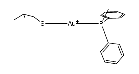 (methyldiphenylphosphane)gold(I) isobutylthiolate结构式