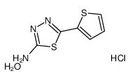 5-thiophen-2-yl-1,3,4-thiadiazol-2-amine,hydrate,hydrochloride结构式