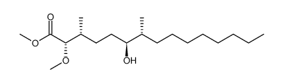 (2S,3R,6S,7R)-6-Hydroxy-2-methoxy-3,7-dimethyl-pentadecanoic acid methyl ester结构式