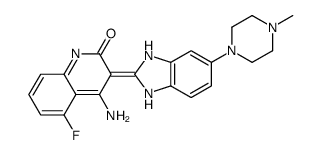 2(3H)-Quinolinone, 4-amino-3-[1,3-dihydro-5-(4-methyl-1-piperazinyl)-2H-benzimidazol-2-ylidene]-5-fluoro-, (3E)-结构式