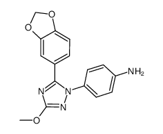 4-(5-(benzo[d][1,3]dioxol-5-yl)-3-methoxy-1H-1,2,4-triazol-1-yl)aniline Structure