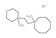 Azocinium,octahydro-1-methyl-1-[2-(4-methylmorpholinium-4-yl)ethyl]-, bromide (1:2) structure