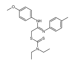 [2-(4-methoxyanilino)-2-(4-methylphenyl)iminoethyl] N,N-diethylcarbamodithioate Structure