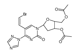 [(2R,3S,5R)-3-acetyloxy-5-[5-[(E)-2-bromoethenyl]-2-oxo-4-(1,2,4-triazol-1-yl)pyrimidin-1-yl]oxolan-2-yl]methyl acetate结构式