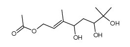(E)-4,6,7-trihydroxy-3,7-dimethyloct-2-en-1-yl acetate结构式